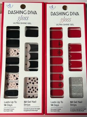 2 Dashing Diva Gloss Ultra Shine Gel Nail Strips Forever Yours Romantic Night